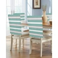 thumbnail image 1 of nqOlkjepod Aqua Grey Stripe Chair Covers Set of 8, Decorative Chair Back Cover, Minimalist Farmhouse Striped Dining Room Chair Slipcovers Removable Chair Protectors Covers for Party Banquet, 1 of 7