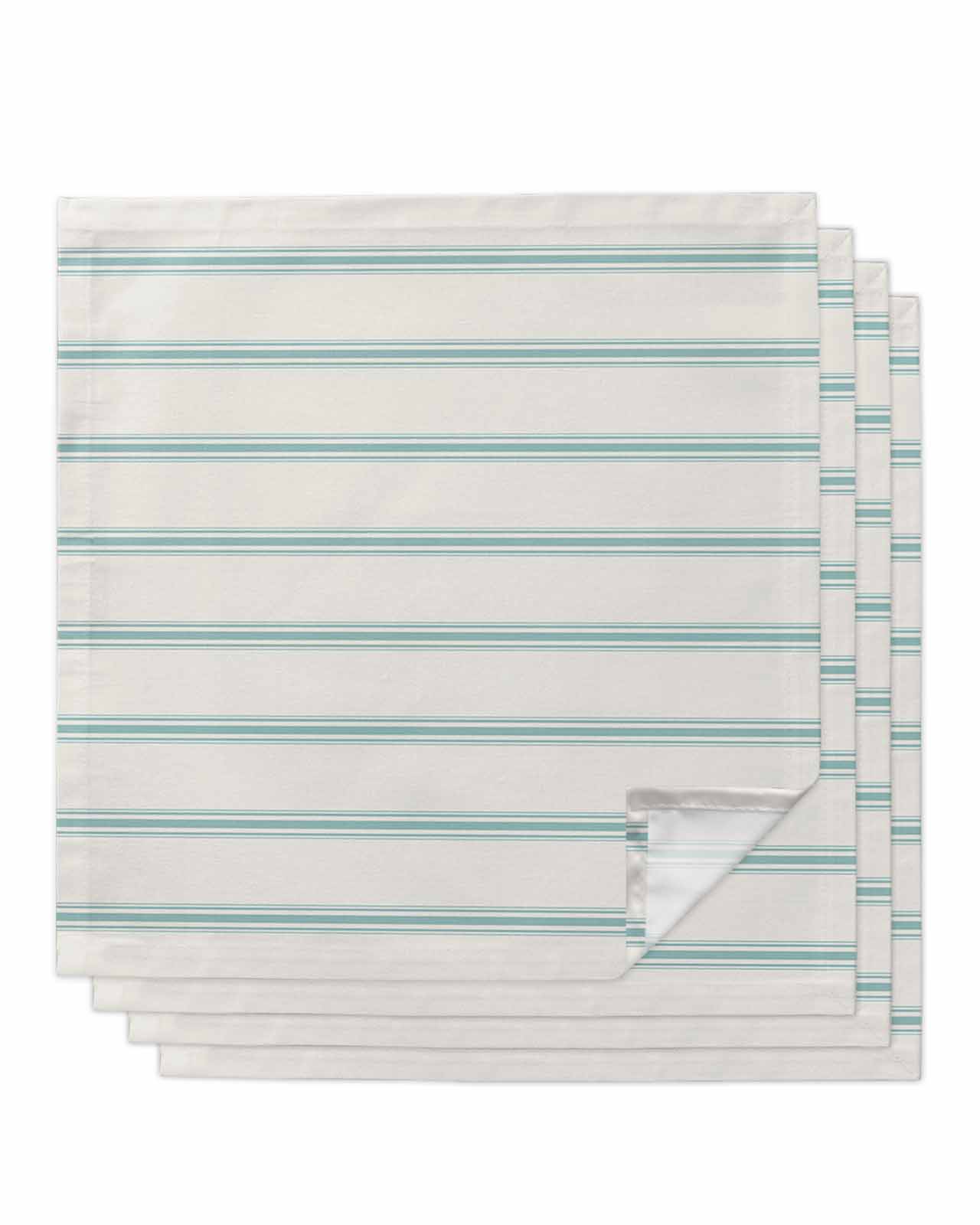 Cocktail Napkin Quarter Stripe Tiny Towel Set of 6
