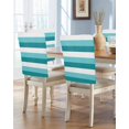 thumbnail image 1 of nqOlkjepod Aqua Teal White Striped Chair Covers Set of 4, Decorative Chair Back Cover, Farmhouse Stripes Dining Room Chair Slipcovers Removable Chair Protectors Covers for Party Banquet, 1 of 7