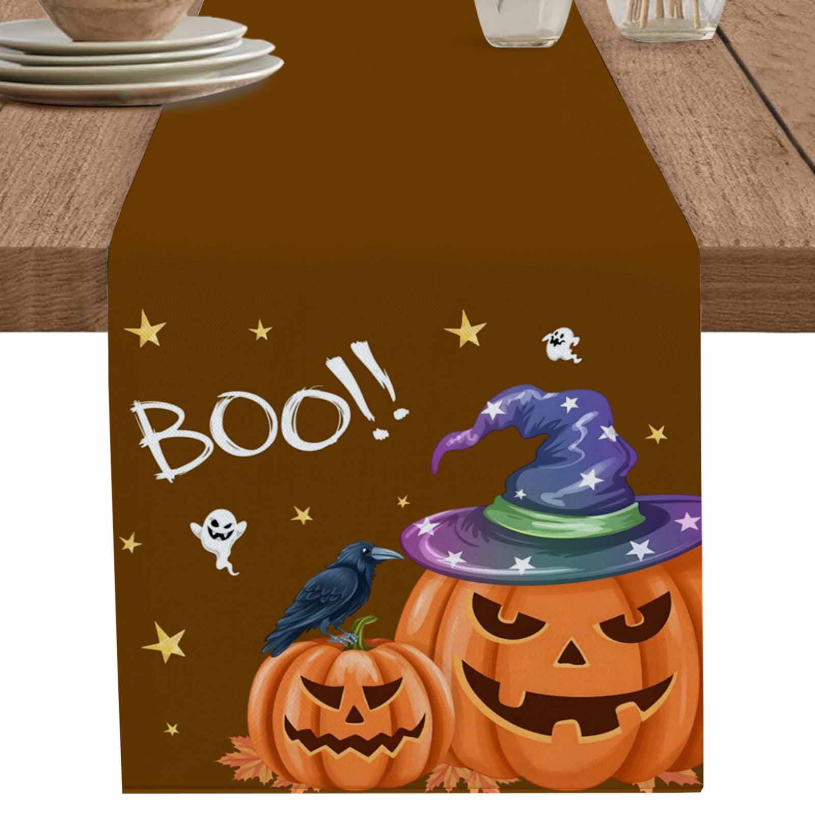 nqOlkjepod BOO Halloween Table Runner 108 Inches Long Farmhouse Dress ...