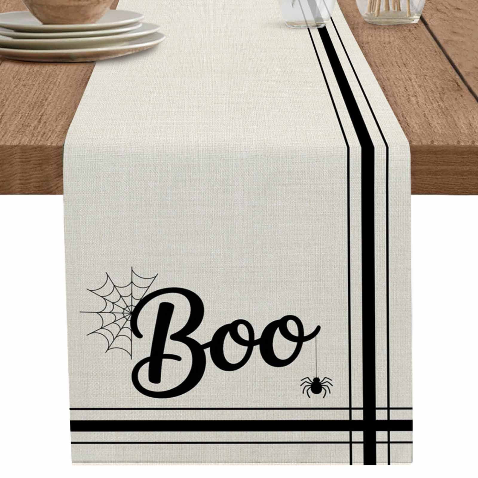 nqOlkjepod BOO Halloween Table Runner 120 Inches Long Farmhouse Dress ...