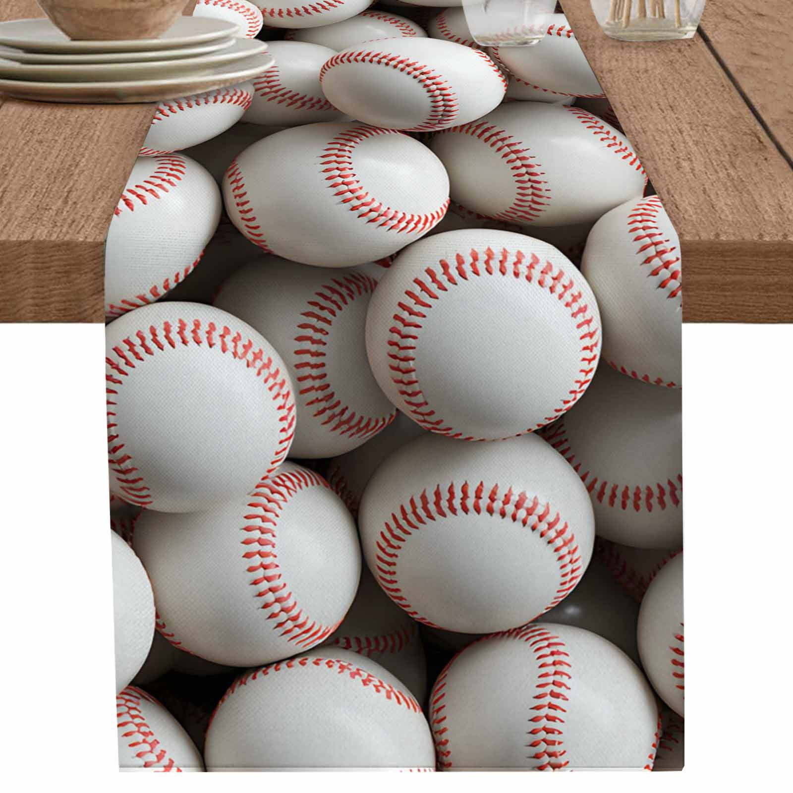 nqOlkjepod Baseball Table Runner 36 Inches Long Farmhouse Dress Scarves ...