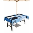 thumbnail image 1 of nqOlkjepod Black Blue Geometric Outdoor Tablecloth with Umbrella Hole & Zipper, Blue White Abstract Art Modern Rectangle Table Cover 60x120 Inch, Dining Waterproof Table Cloth Protector for Patio, 1 of 7