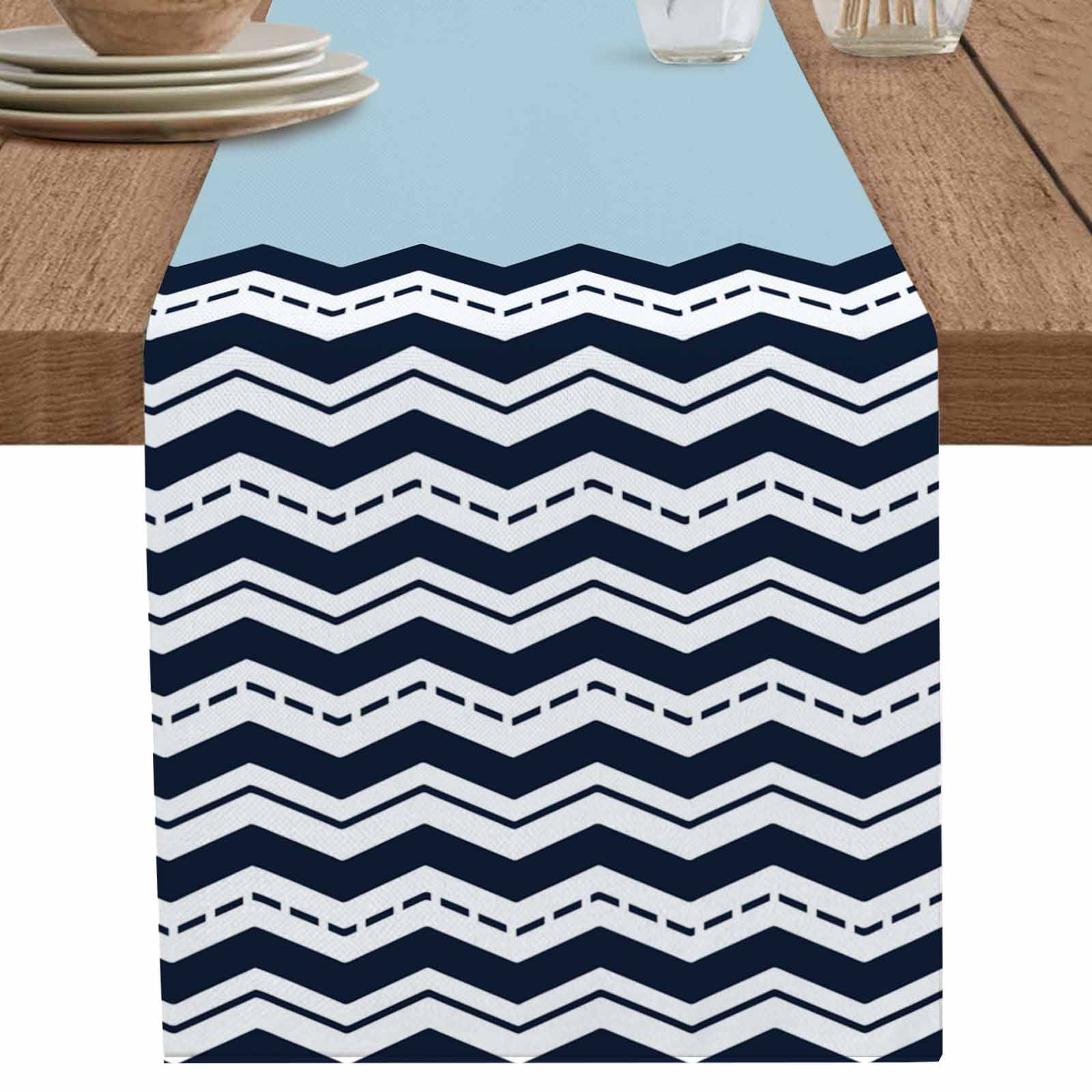 nqOlkjepod Black Chevron Table Runner 72 Inches Long Farmhouse Dress ...