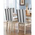 thumbnail image 1 of nqOlkjepod Black Gray Striped Chair Covers Set of 8, Decorative Chair Back Cover, Farmhouse Stripe Art Dining Room Chair Slipcovers Removable Chair Protectors Covers for Party Banquet, 1 of 7