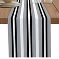 thumbnail image 1 of nqOlkjepod Black Gray Striped Table Runner 90 Inches Long Farmhouse Dress Scarves, Contemporary Minimalist Lines Art Dining Tablerunner for Coffee Table/Kitchen Island/Party Décor, 13" x 90", 1 of 8