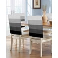 thumbnail image 1 of nqOlkjepod Black Grey Ombre Chair Covers Set of 6, Decorative Chair Back Cover, Modern Abstract Art Farmhouse Striped Dining Room Chair Slipcovers Removable Chair Protectors Covers for Party Banquet, 1 of 7