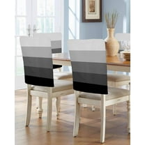 nqOlkjepod Black Grey Ombre Chair Covers Set of 6, Decorative Chair Back Cover, Modern Abstract Art Farmhouse Striped Dining Room Chair Slipcovers Removable Chair Protectors Covers for Party Banquet