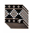thumbnail image 1 of nqOlkjepod Black White Boho Cloth Napkins Set of 8 Reusable Dinner Napkins, Modern Western Aztec Abstract Geometric Cocktail Napkin Washable Table Napkins for Wedding/Party/Baby Shower 20"x20", 1 of 8