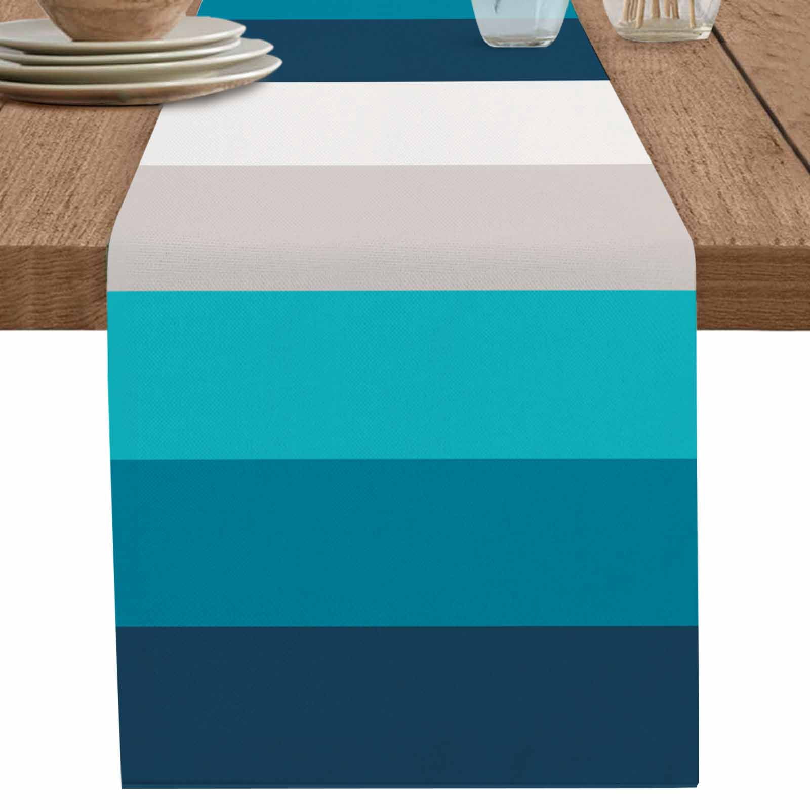 nqOlkjepod Blue Aqua Ombre Table Runner 70 Inches Long Farmhouse Dress ...