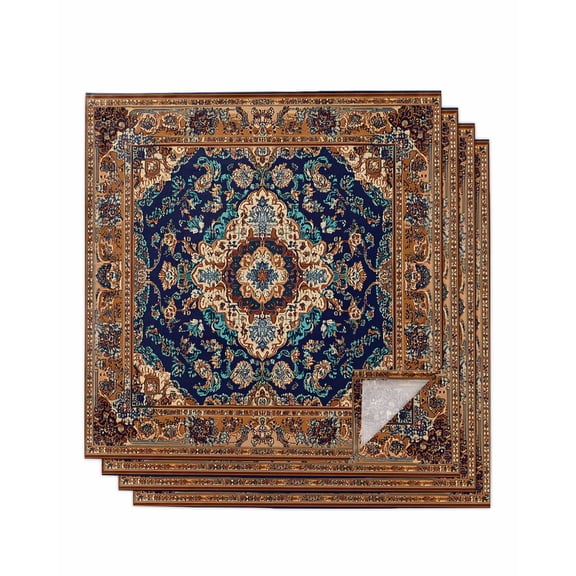 nqOlkjepod Blue Burnt Orange Boho Cloth Napkins Set of 4 Reusable Dinner Napkins, Antique Tribal Southwestern Cocktail Napkin Washable Table Napkins for Wedding/Holiday Party/Baby Shower 20"x20"