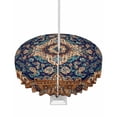 thumbnail image 1 of nqOlkjepod Blue Burnt Orange Boho Outdoor Tablecloth with Umbrella Hole & Zipper, Antique Tribal Southwestern Round Table Cover 60 Inch, Dining Waterproof Table Cloth Protector for Patio/Party, 1 of 7
