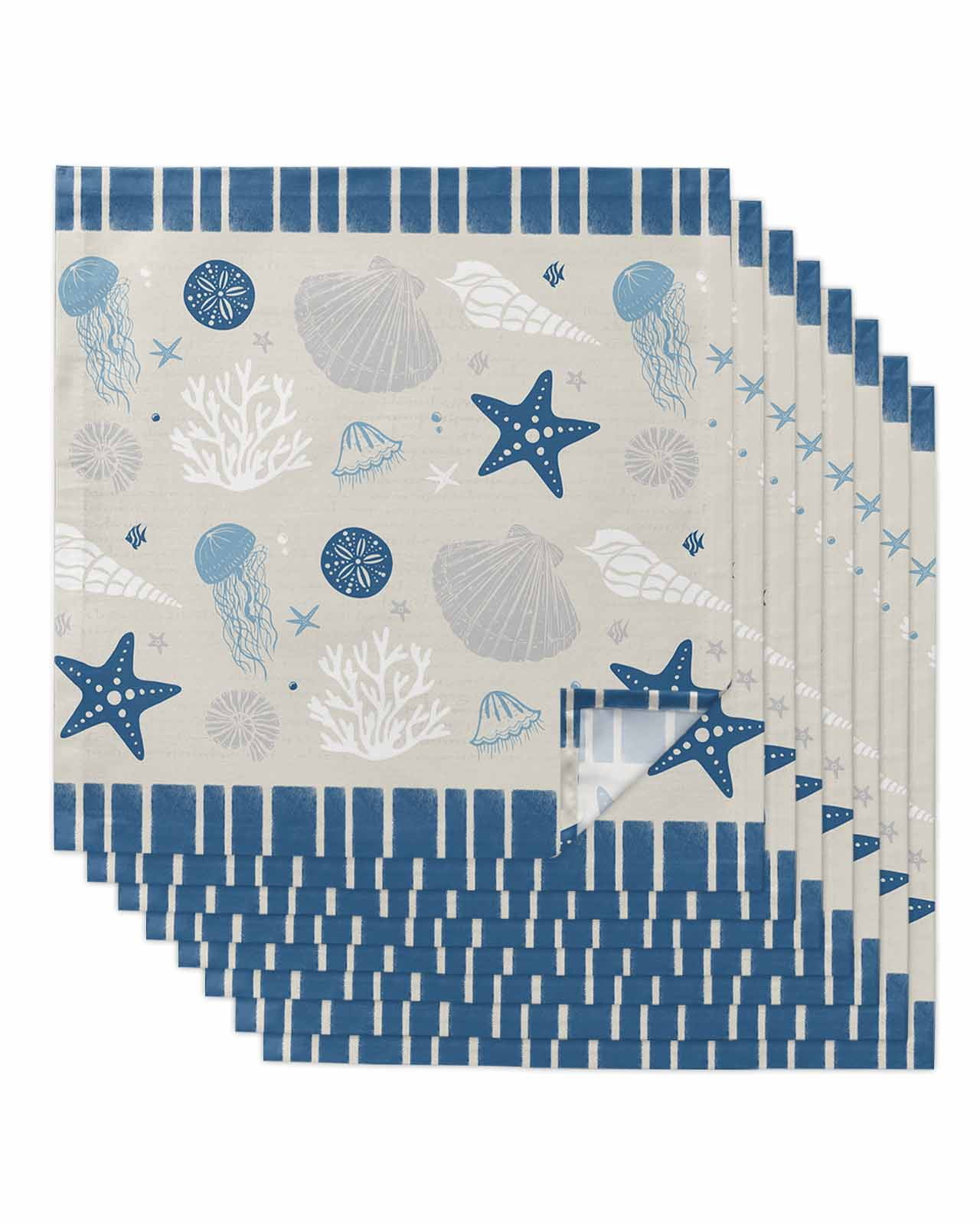 Dinner Napkins, Vintage Blue Stripe, Set of 4