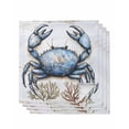 thumbnail image 1 of nqOlkjepod Blue Crab Coastal Cloth Napkins Set of 4 Reusable Dinner Napkins, Nautical Summer Coral Ocean Beach Cocktail Napkin Washable Table Napkins for Wedding/Holiday Party/Baby Shower 20"x20", 1 of 8