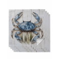 thumbnail image 1 of nqOlkjepod Blue Crab Coastal Cloth Napkins Set of 4 Reusable Dinner Napkins, Vintage Beach Nautical Coral Sea Cocktail Napkin Washable Table Napkins for Wedding/Holiday Party/Baby Shower 20"x20", 1 of 8