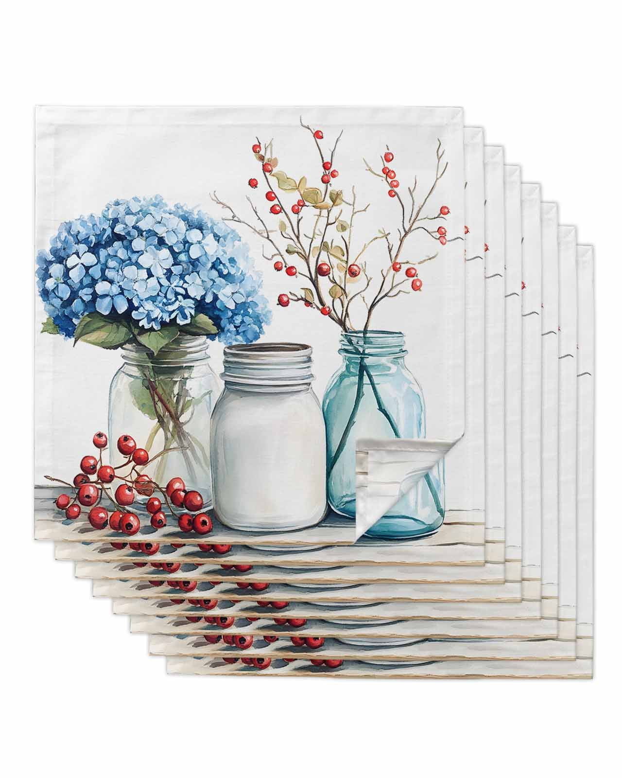 Blue Egg Blossom Cloth Napkin Set of 4