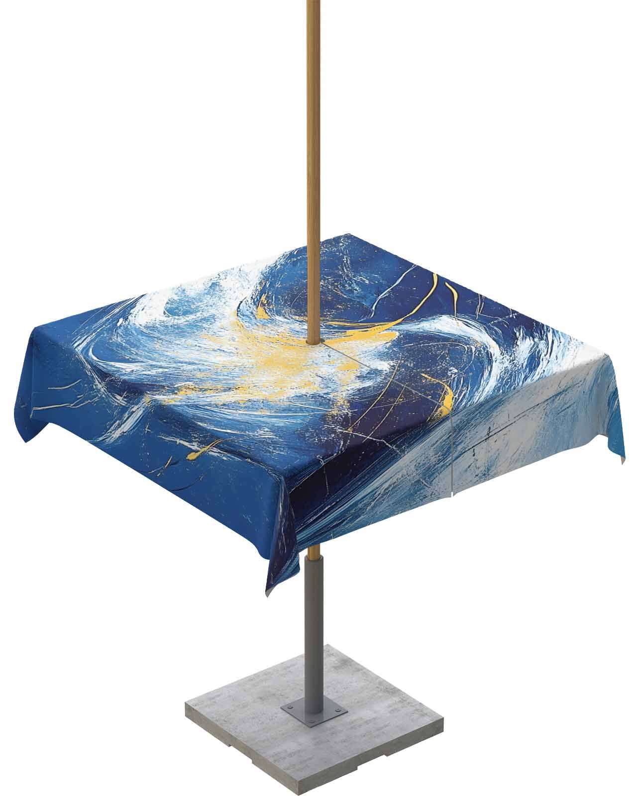 Aperturee Colorful Sunset Ocean Wave Rectangle Tablecloth, for Coastal Beach House and Summer Dining Decor