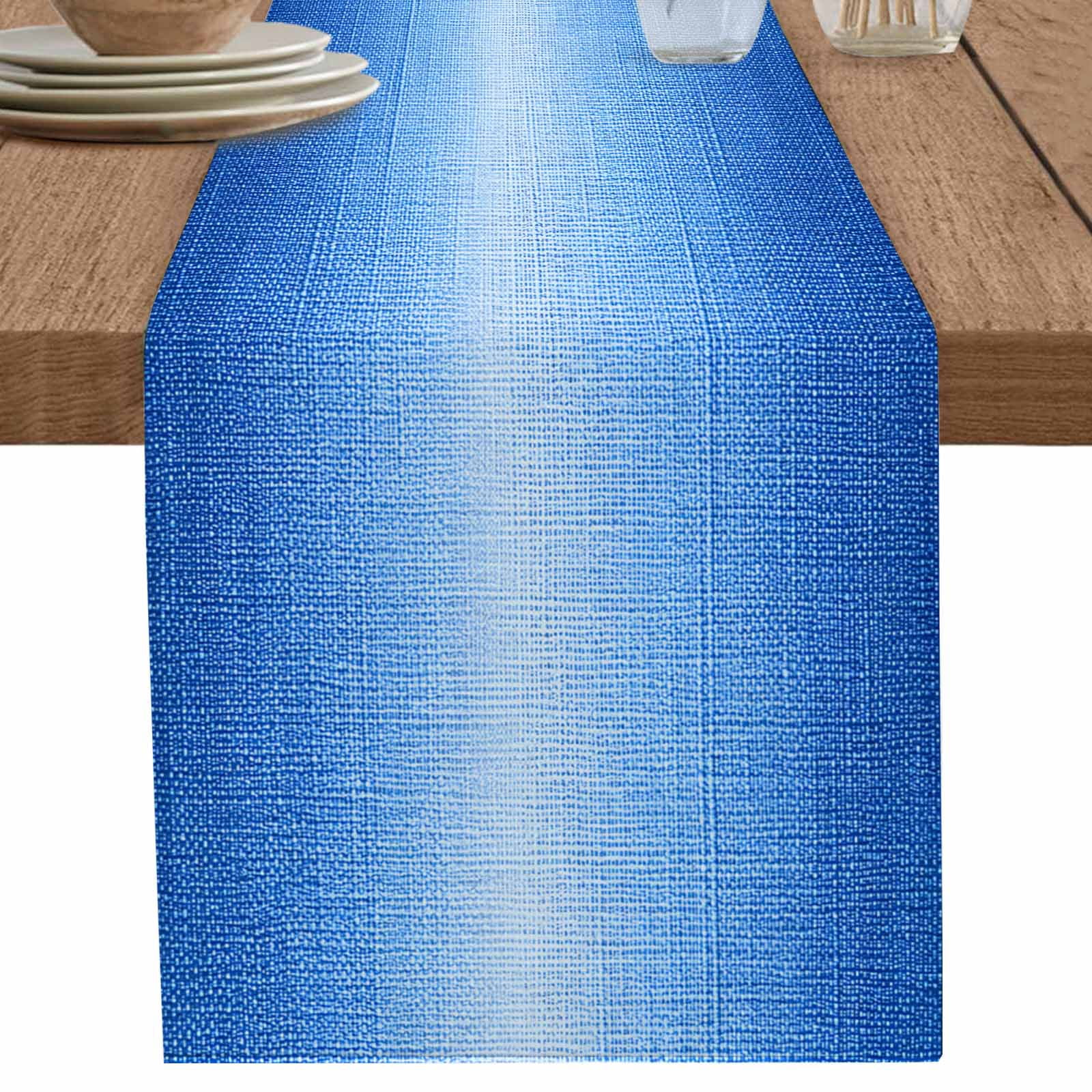 nqOlkjepod Blue Gradient Table Runner 72 Inches Long Farmhouse Dress ...
