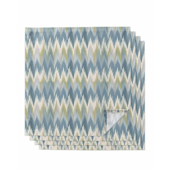 nqOlkjepod Blue Green Geometric Cloth Napkins Set of 4 Reusable Dinner Napkins, Southwest Ethnic Country Cocktail Napkin Washable Table Napkins for Wedding/Holiday Party/Baby Shower 20"x20"
