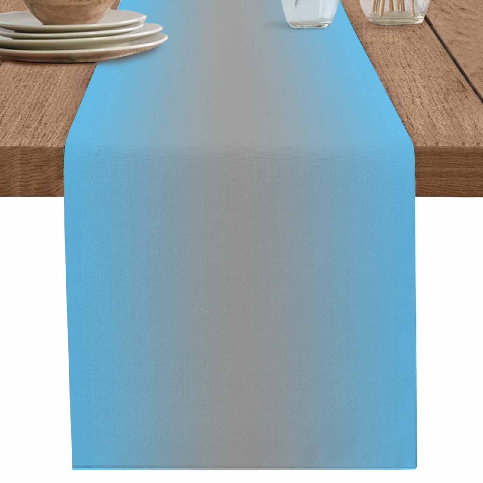 nqOlkjepod Blue Grey Ombre Table Runner 120 Inches Long Farmhouse Dress ...