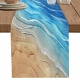 thumbnail image 1 of nqOlkjepod Blue Ombre Coastal Table Runner 108 Inches Long Farmhouse Dress Scarves, Summer Nautical Beach Ocean Seaside Dining Tablerunner for Coffee Table/Kitchen Island/Party Décor, 13" x 108", 1 of 8