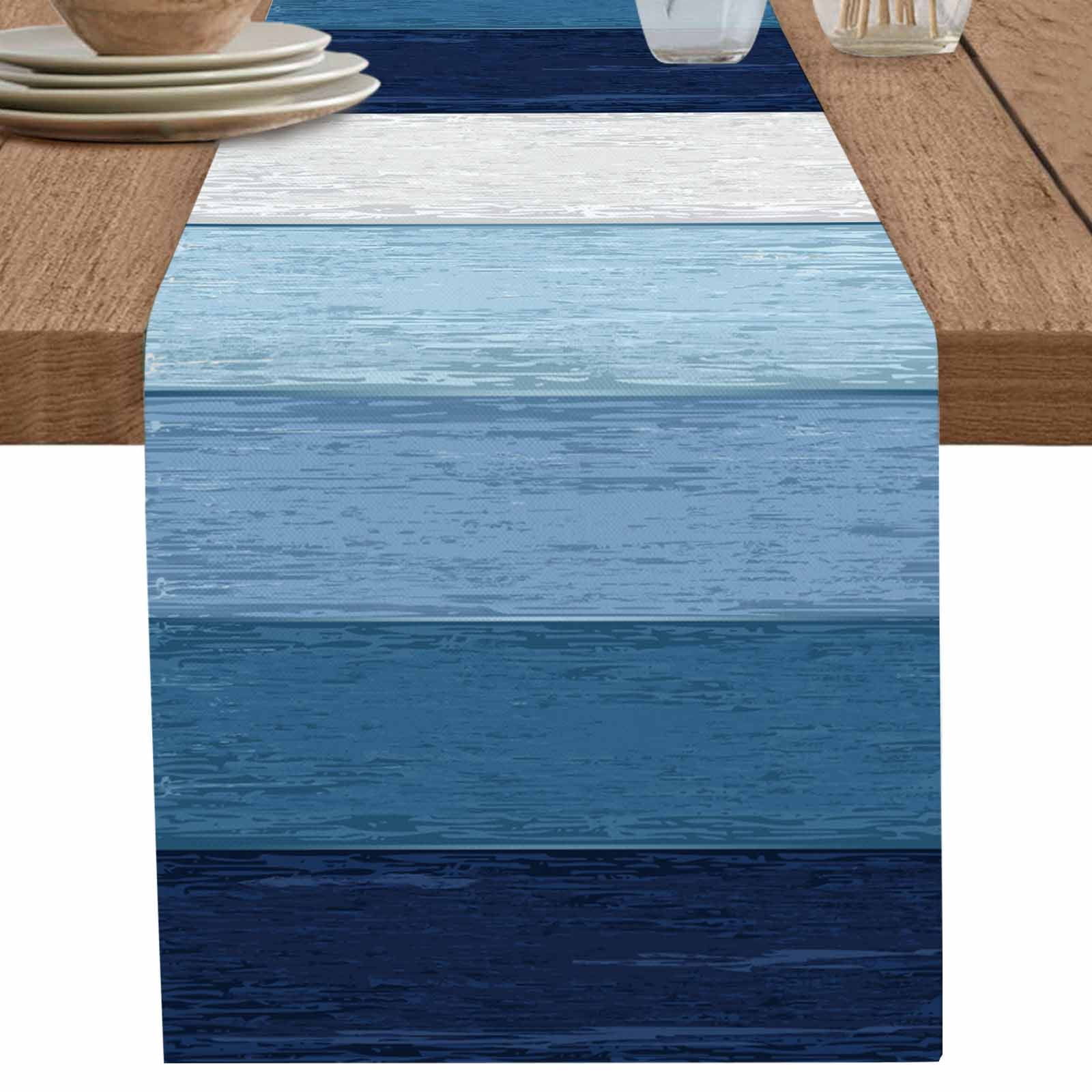 nqOlkjepod Blue Ombre Table Runner 70 Inches Long Farmhouse Dress ...