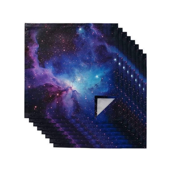 nqOlkjepod Blue Purple Black Sky Cloth Napkins Set of 8 Reusable Dinner Napkins, Modern Abstract Minimalist Art Cocktail Napkin Washable Table Napkins for Wedding/Holiday Party/Baby Shower 20"x20"