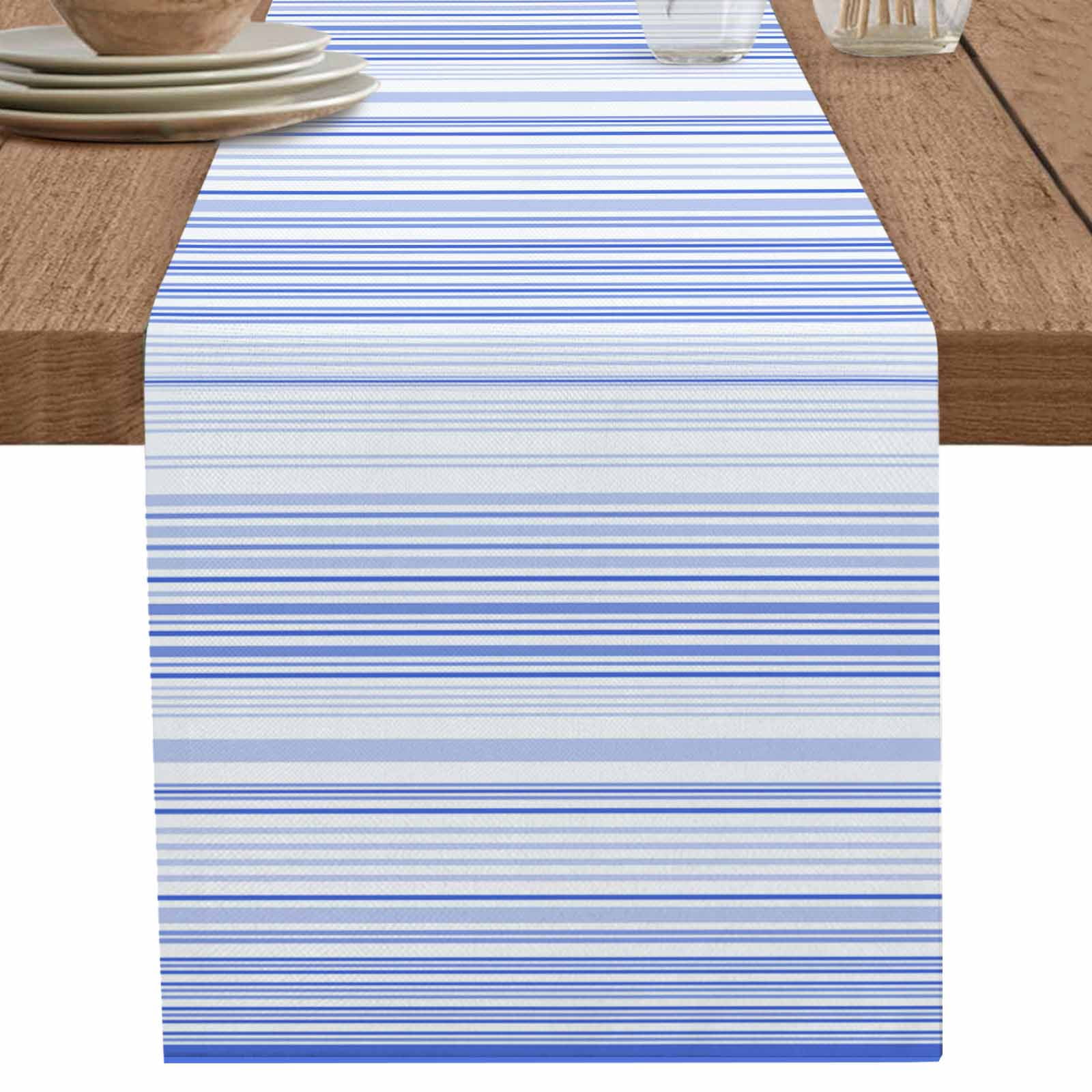 nqOlkjepod Blue Stripe Table Runner 72 Inches Long Farmhouse Dress ...