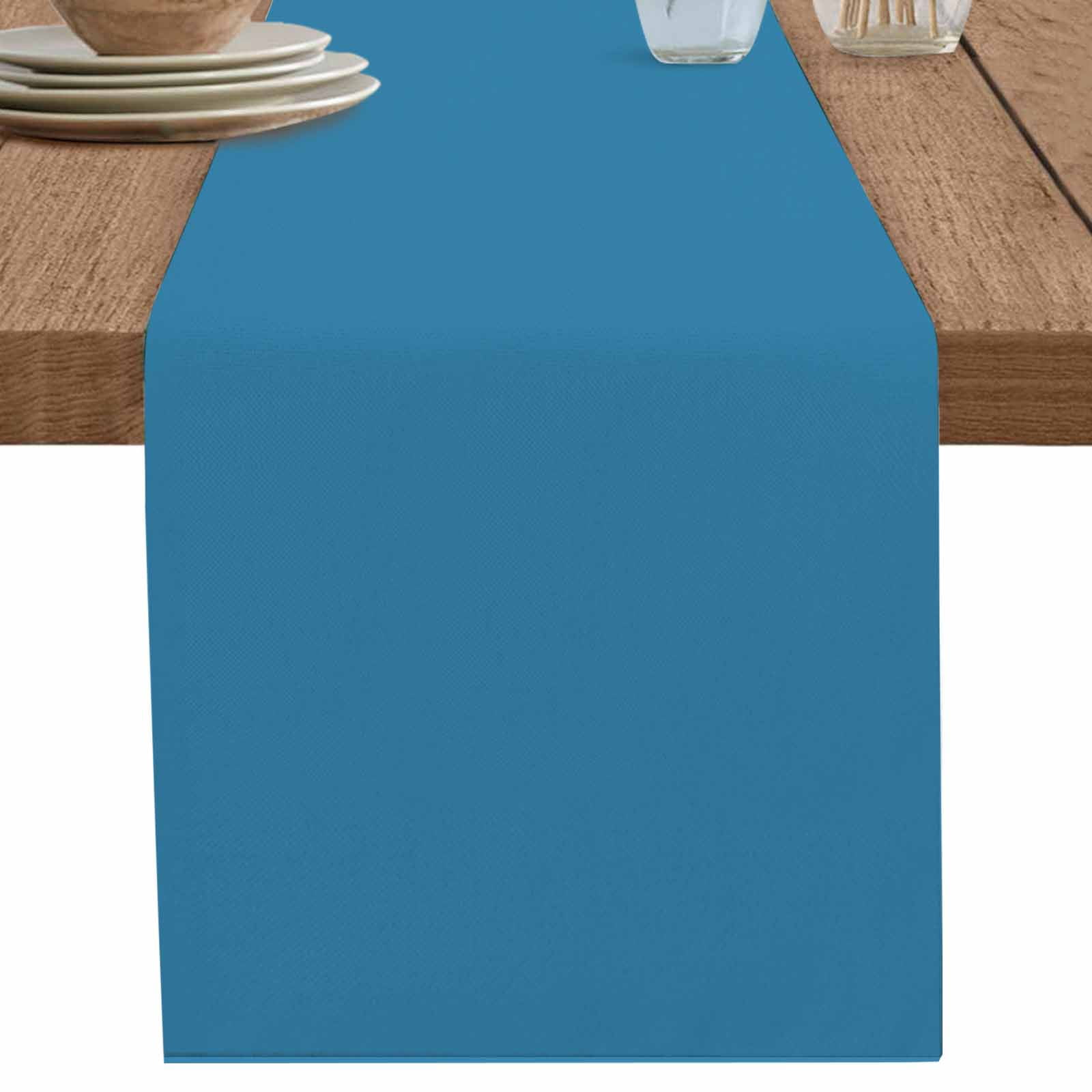 nqOlkjepod Blue Table Runner 72 Inches Long Farmhouse Dress Scarves, Modern Pure Wave Ride Dining Tablerunner for Coffee Table/Kitchen Island/Party Décor, 14" x 72"