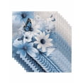 thumbnail image 1 of nqOlkjepod Blue White Floral Cloth Napkins Set of 8 Reusable Dinner Napkins, Elegant Rustic Butterfly Botanical Cocktail Napkin Washable Table Napkins for Wedding/Holiday Party/Baby Shower 20"x20", 1 of 8