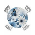 thumbnail image 1 of nqOlkjepod Blue White Floral Round Tablecloth, Fitted Table Cover with Elastic for 55"-60" Round Tables, Elegant Rustic Butterfly Botanical Table Cloth Outdoor Dinning Party Waterproof Tablecloths, 1 of 6