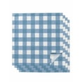 thumbnail image 1 of nqOlkjepod Blue White Plaid Cloth Napkins Set of 4 Reusable Dinner Napkins, Gradient Geometric Buffalo Checkered Cocktail Napkin Washable Table Napkins for Wedding/Holiday Party/Baby Shower 20"x20", 1 of 8