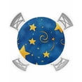 thumbnail image 1 of nqOlkjepod Blue Yellow Star Round Tablecloth, Fitted Table Cover with Elastic for 55"-60" Round Tables, Starry Sky Vintage Table Cloth Outdoor Indoor Dinning Party Waterproof Tablecloths, 1 of 6