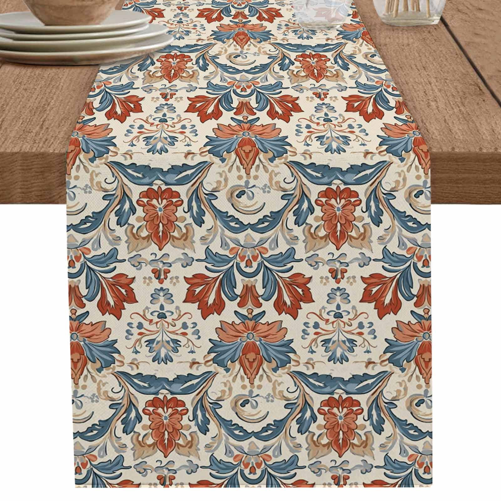 nqOlkjepod Boho Floral Table Runner 72 Inches Long Farmhouse Dress ...