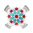 thumbnail image 1 of nqOlkjepod Boho Geometric Round Tablecloth, Fitted Table Cover with Elastic for 45"-54" Round Tables, Turquoise Red Ethnic Tribal Abstract Pattern Table Cloth Dinning Party Waterproof Tablecloths, 1 of 6