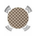 thumbnail image 1 of nqOlkjepod Brown Moroccon Round Tablecloth, Fitted Table Cover with Elastic for 36"-44" Round Tables, Retro Country Minimalist Abstract Motifs Table Cloth Dinning Party Waterproof Tablecloths, 1 of 6