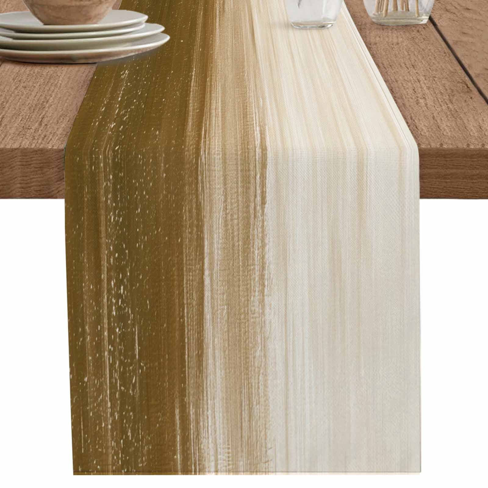 nqOlkjepod Brown Ombre Table Runner 120 Inches Long Farmhouse Dress ...