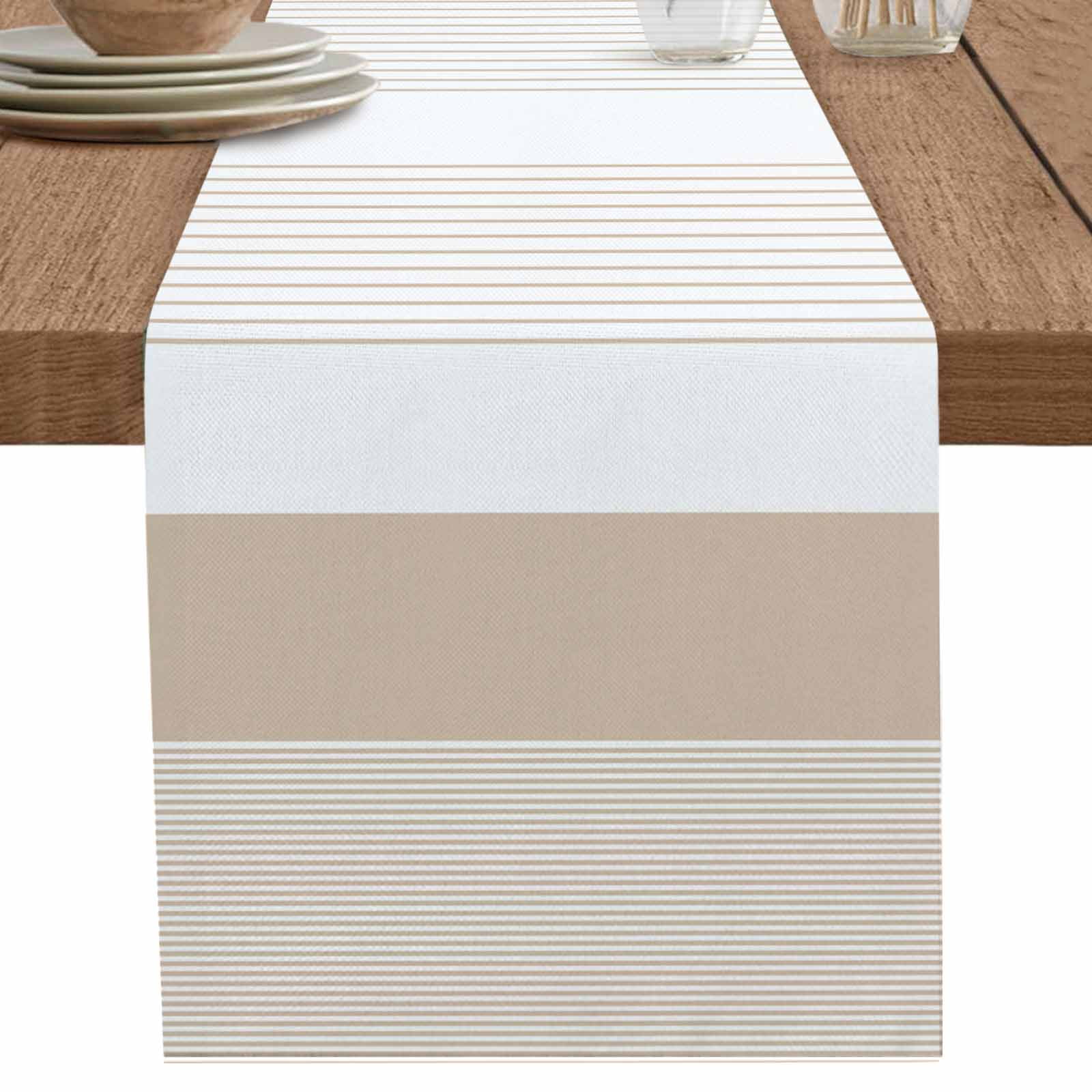 nqOlkjepod Brown Stripe Table Runner 72 Inches Long Farmhouse Dress ...