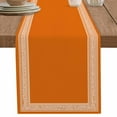 thumbnail image 1 of nqOlkjepod Burnt Orange Geometric Table Runner 48 Inches Long Farmhouse Dress Scarves, Country Greece Key Art Dining Tablerunner for Coffee Table/Kitchen Island/Party Décor, 13" x 48", 1 of 8