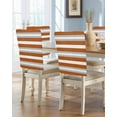 thumbnail image 1 of nqOlkjepod Burnt Orange Grey Stripe Chair Covers Set of 6, Decorative Chair Back Cover, Minimalist Farmhouse Striped Dining Room Chair Slipcovers Removable Chair Protectors Covers for Party Banquet, 1 of 7
