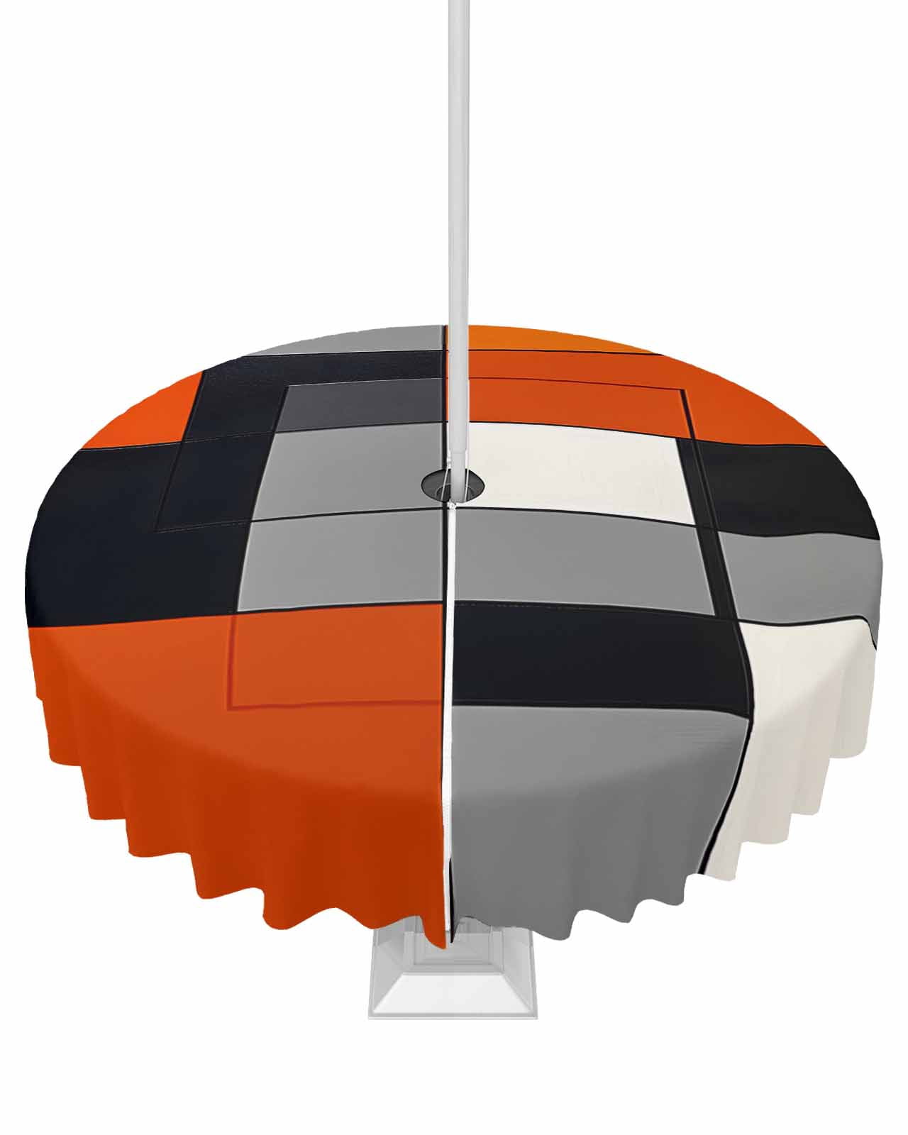 nqOlkjepod Burnt Orange Outdoor Tablecloth with Umbrella Hole & Zipper ...