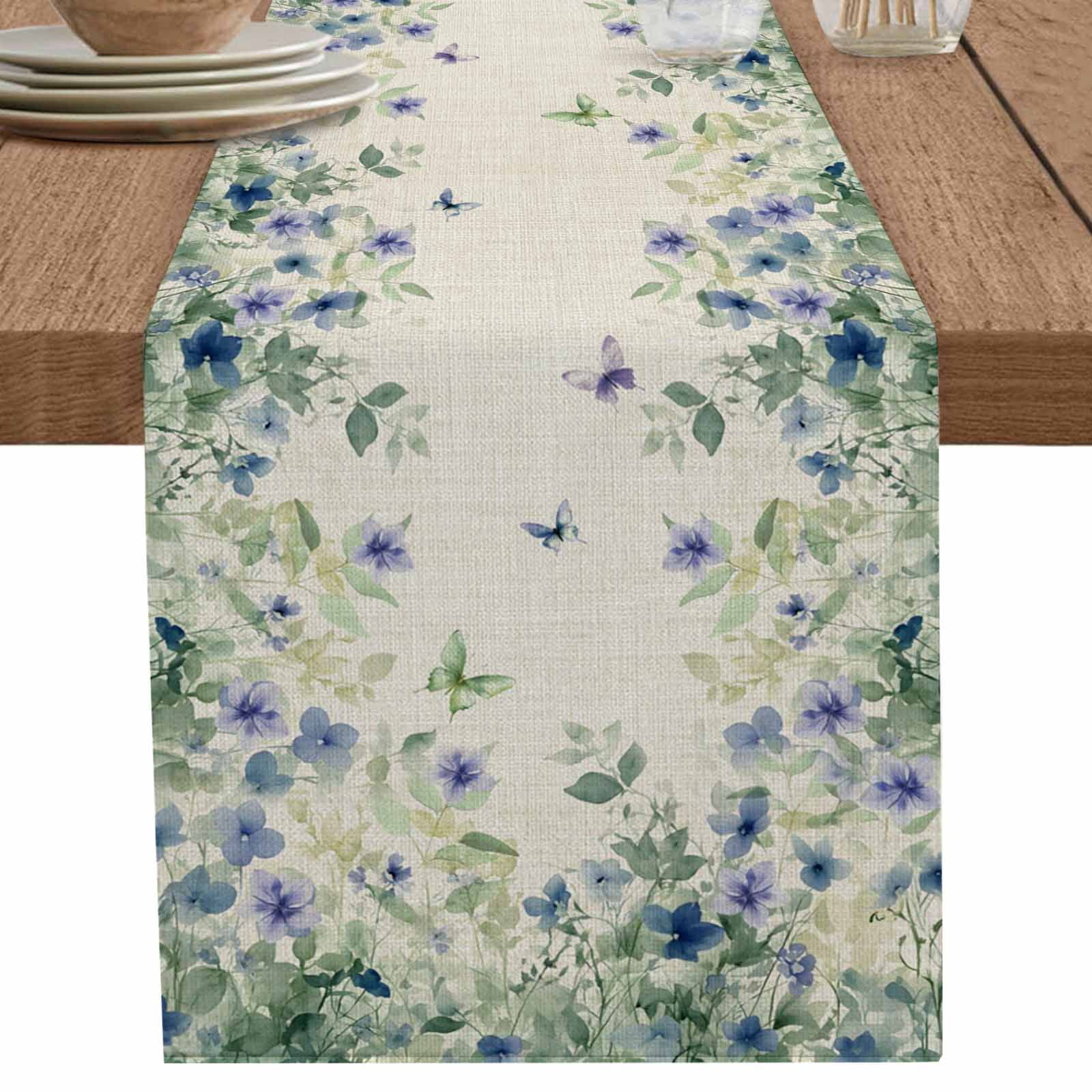 nqOlkjepod Butterfly Plant Table Runner 72 Inches Long Farmhouse Dress ...