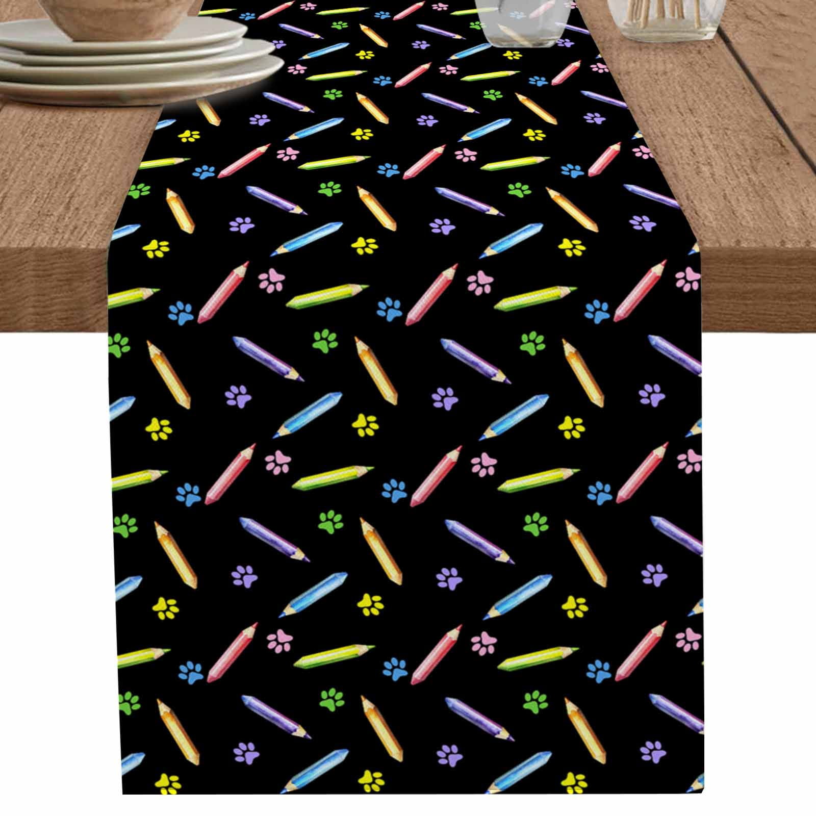 nqOlkjepod Cartoon Table Runner 72 Inches Long Farmhouse Dress Scarves ...