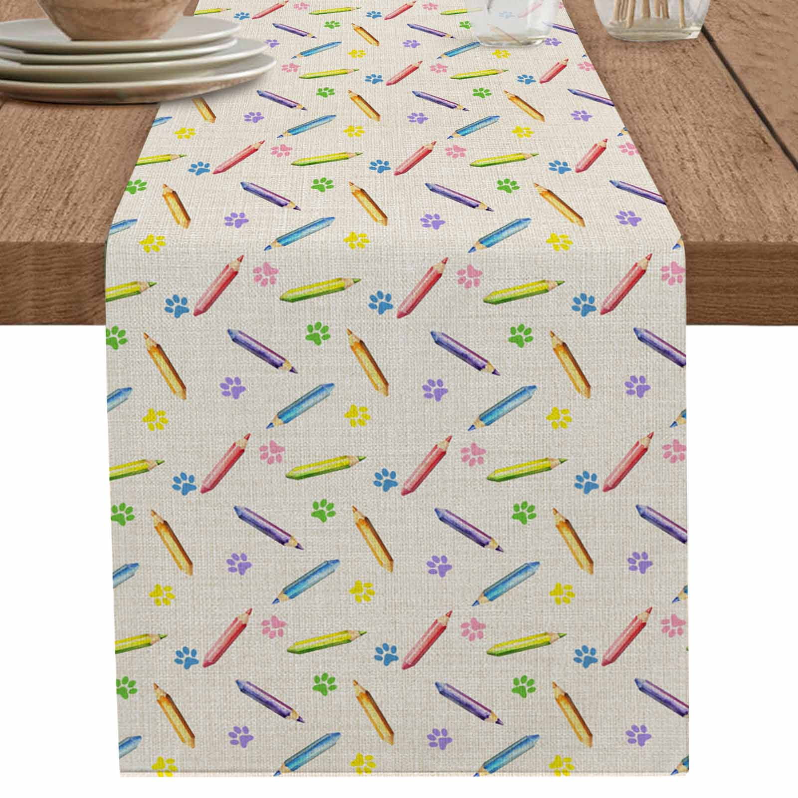 nqOlkjepod Cartoon Table Runner 72 Inches Long Farmhouse Dress Scarves ...