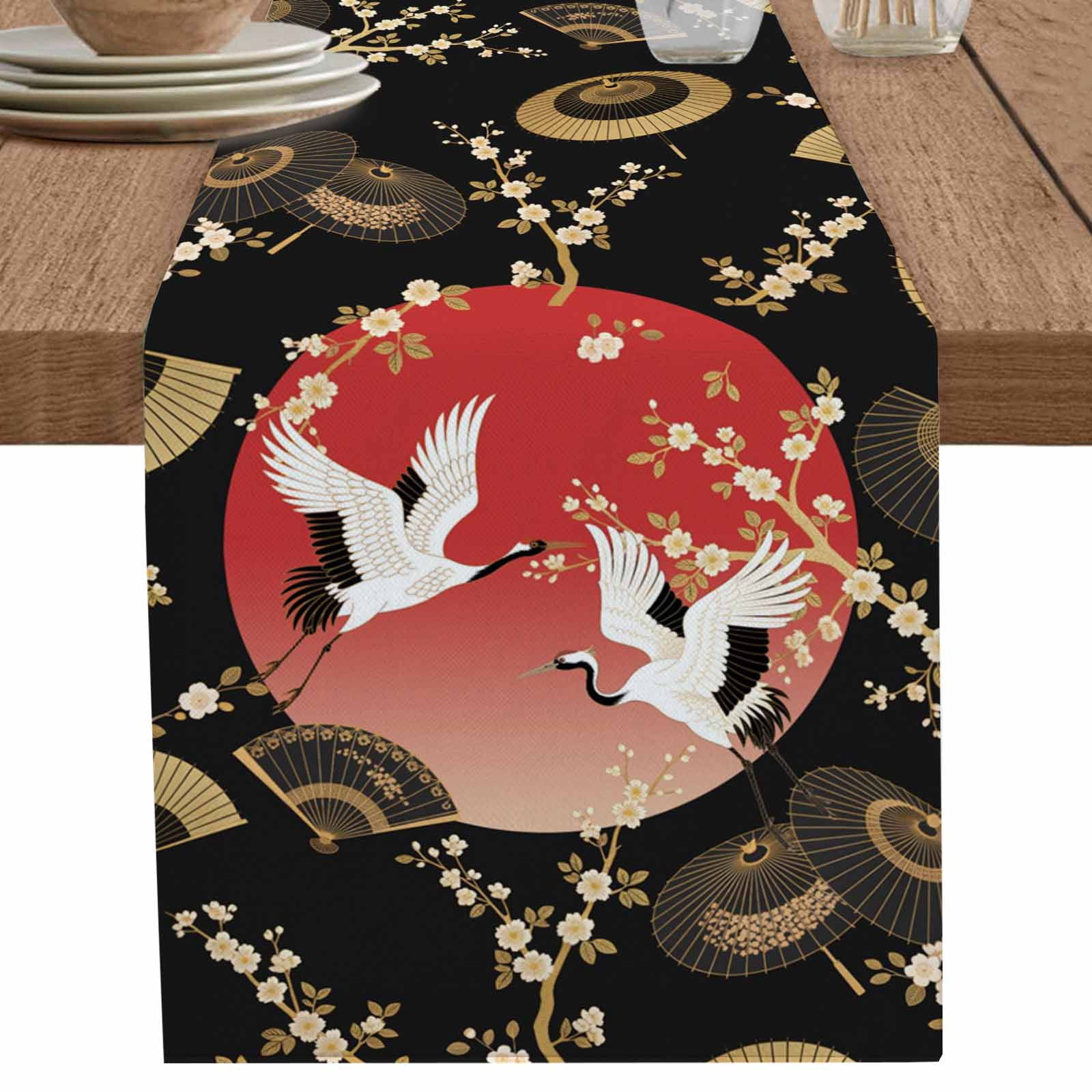 nqOlkjepod Cherry Blossom Table Runner 72 Inches Long Farmhouse Dress ...