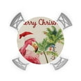 thumbnail image 1 of nqOlkjepod Christmas Flamingos Round Tablecloth, Fitted Table Cover with Elastic for 55"-60" Round Tables, Xmas Balls Tree Rustic Table Cloth Outdoor Indoor Dinning Party Waterproof Tablecloths, 1 of 6
