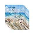 thumbnail image 1 of nqOlkjepod Coastal Beach Cloth Napkins Set of 8 Reusable Dinner Napkins, Summer Ocean Wave Starfish Shell Plank Cocktail Napkin Washable Table Napkins for Wedding/Holiday Party/Baby Shower 20"x20", 1 of 8