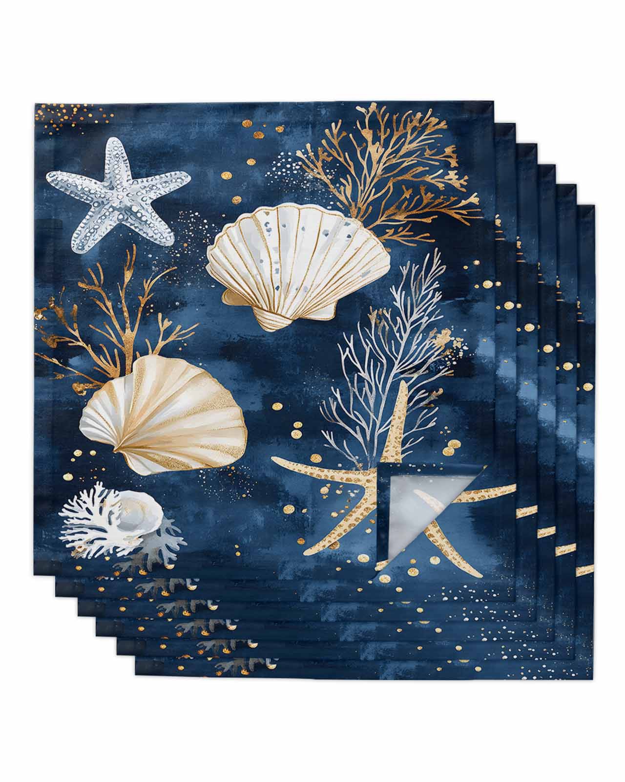 nqOlkjepod Coastal Cloth Napkins Set of 6 Reusable Dinner Napkins ...