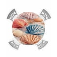 thumbnail image 1 of nqOlkjepod Coastal Round Tablecloth, Fitted Table Cover with Elastic for 55"-60" Round Tables, Summer Beach Nautical Shell Starfish Table Cloth Outdoor Indoor Dinning Party Waterproof Tablecloths, 1 of 6