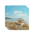 thumbnail image 1 of nqOlkjepod Coastal Starfish Cloth Napkins Set of 4 Reusable Dinner Napkins, Modern Ocean Beach Conch Seashells Cocktail Napkin Washable Table Napkins for Wedding/Holiday Party/Baby Shower 20"x20", 1 of 8